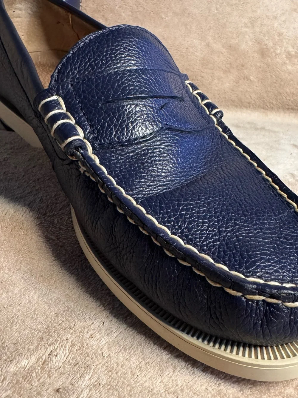Polo Ralph Lauren Blue Leather Bjorn Penny Loafers Size 9.5D